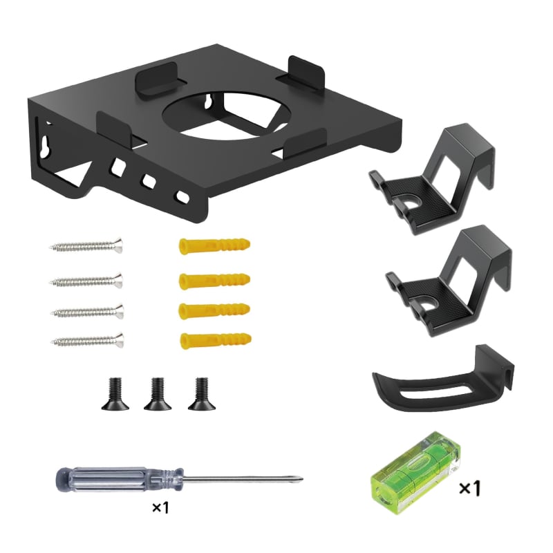Τοίχου μεταλλικό στήριγμα για Xbox Series X με αποθήκευση ελεγκτή και ακουστικών; υλικό: σίδηρος; εγκατάσταση: διάτρηση; βάρος: 620 g