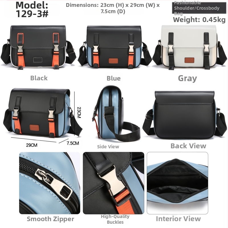 Мъжка кръстчанта в бизнес стил Elite – PU външен слой, подплата полиестер, водоустойчива, ултралека, система за разтоварване