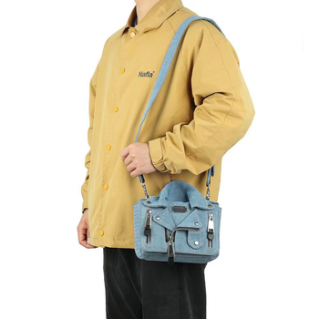 PU moterų rankinė kvadratinės formos, gatvės stilius, užtrauktukas, poliesterio pamušalas, vienas dirželis