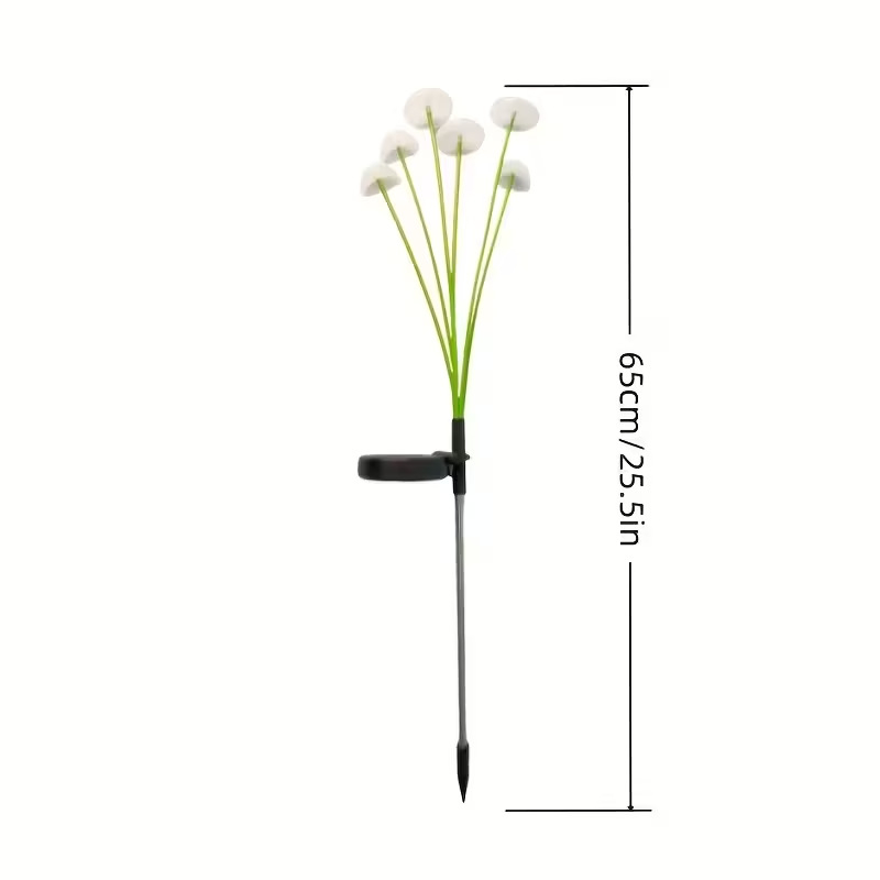 Соларна лампа за двор във форма на цвете — водоустойчива IP65, 0.3W LED, слънчево захранване, вход ≤36V, модел: Solar Jellyfish Light