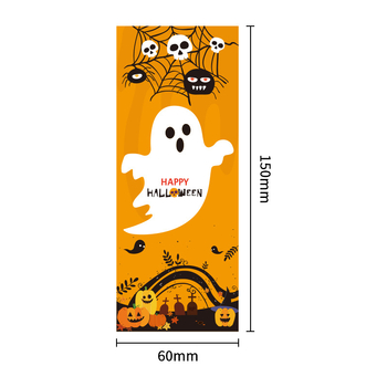 Ορθογώνιο αυτοκόλλητο σφράγισης για συσκευασίες Χάλοουιν – επικολλητό χαρτί με επίστρωση, αυτοσυγκολλητικό, κόλλα θερμής τήξης, χωρίς επικάλυψη, έγχρωμη εκτύπωση
