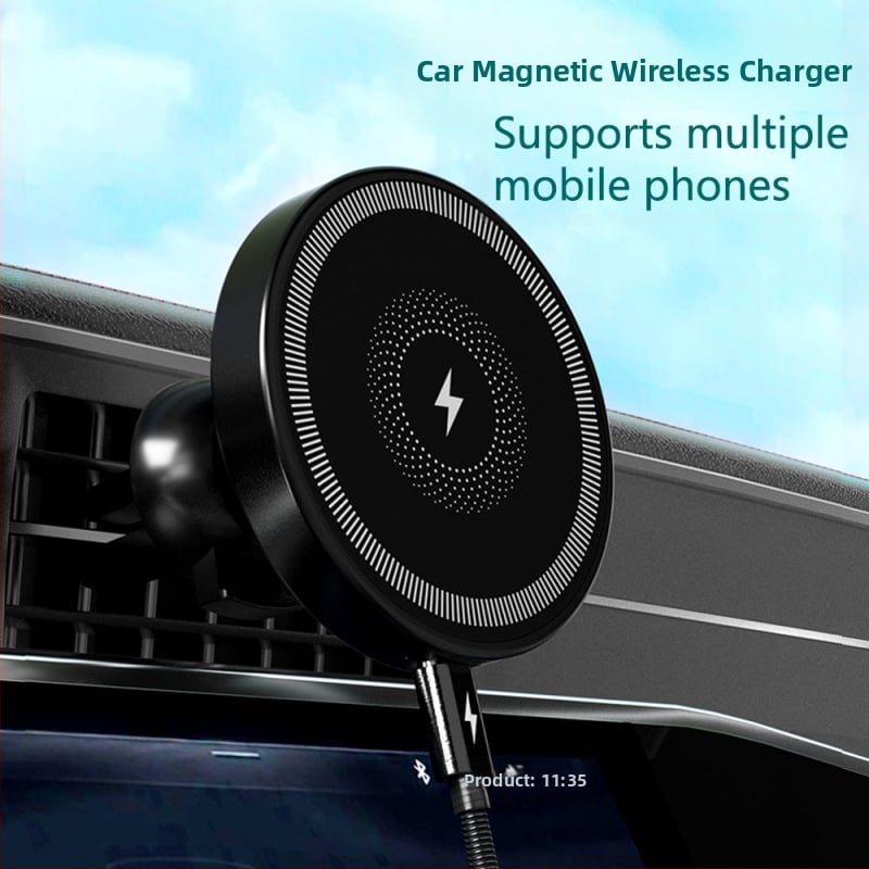 Φορτιστής αυτοκινήτου με μαγνητικό ασύρματο, 15W γρήγορη μαγνητική φόρτιση, QC3.0, έξοδος 1.66A, συνολική ισχύς 18W, μοντέλο C9