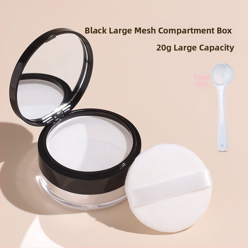 Kompakti dėžutė pipirų milteliams, nepralaidi, su elastine grotele, didelė talpa.