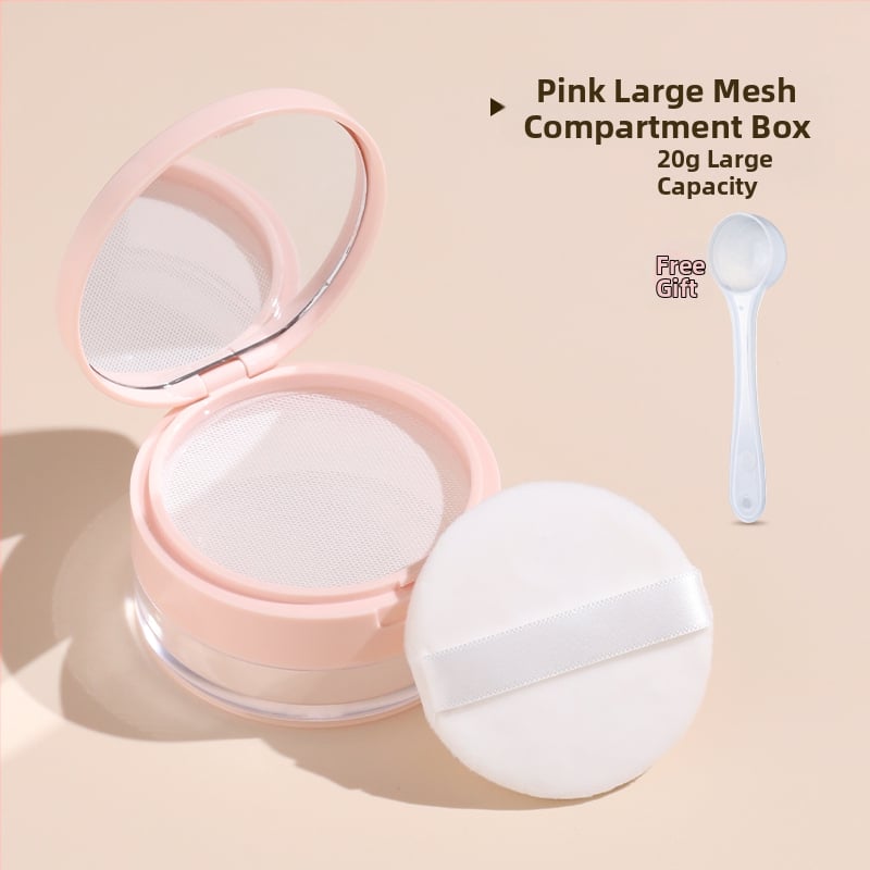 Kompakti dėžutė pipirų milteliams, nepralaidi, su elastine grotele, didelė talpa.