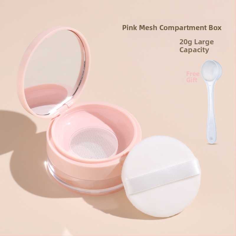 Kompakti dėžutė pipirų milteliams, nepralaidi, su elastine grotele, didelė talpa.