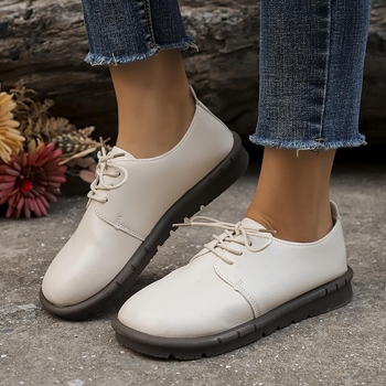 Γυναικείαι Οξφορντ παπούτσια, vintage έμπνευση, πάνω μέρος από ραφία, δέρμα με διορθωμένο κόκκο, μοτίβο ριγών, ύψος φτέρνας 0–1 cm