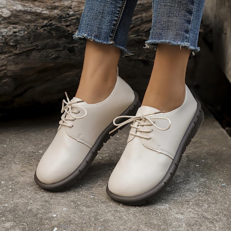 Γυναικείαι Οξφορντ παπούτσια, vintage έμπνευση, πάνω μέρος από ραφία, δέρμα με διορθωμένο κόκκο, μοτίβο ριγών, ύψος φτέρνας 0–1 cm