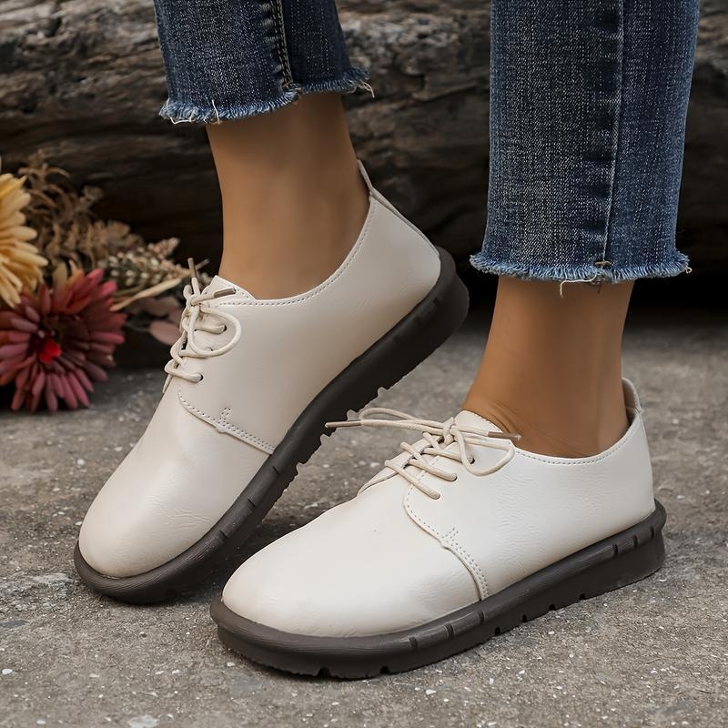 Γυναικείαι Οξφορντ παπούτσια, vintage έμπνευση, πάνω μέρος από ραφία, δέρμα με διορθωμένο κόκκο, μοτίβο ριγών, ύψος φτέρνας 0–1 cm