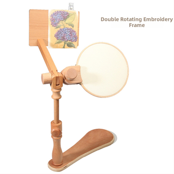 Állítható keresztszemes hímzőállvány – asztali/függőleges, forgó hímzőkeret, fa/bambusz, egyszerű modern stílus