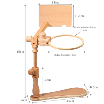 Állítható keresztszemes hímzőállvány – asztali/függőleges, forgó hímzőkeret, fa/bambusz, egyszerű modern stílus