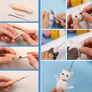 Σετ εργαλείων βελονίσματος φελτ από μαλλί, DIY, με αφρώδες υπόστρώμα, για αρχάριους