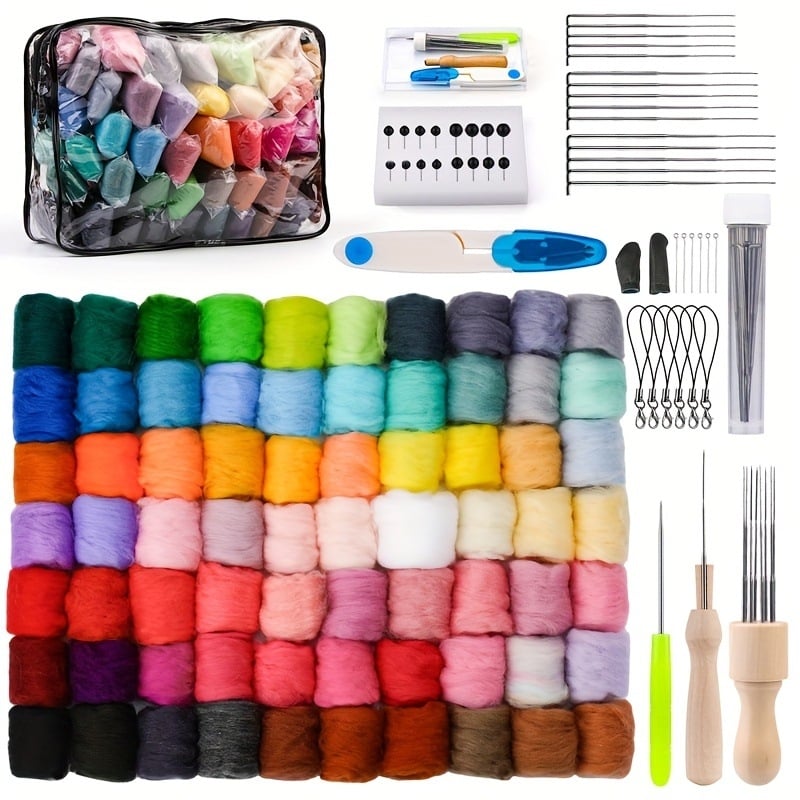Σετ εργαλείων βελονίσματος φελτ από μαλλί, DIY, με αφρώδες υπόστρώμα, για αρχάριους