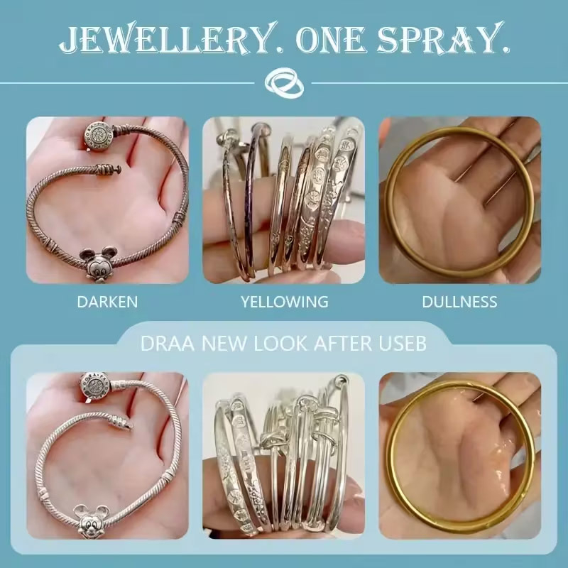 Σπρέι καθαρισμού και αποκατάστασης κοσμημάτων για ρολόγια, σκουλαρίκια, δαχτυλίδια και κολιέ (μακροχρόνια προστασία και λάμψη) - 100 ml • 120 g • Αριθμός προϊόντος 69-40-ZBQJGG131 • Μάρκα kineshinex