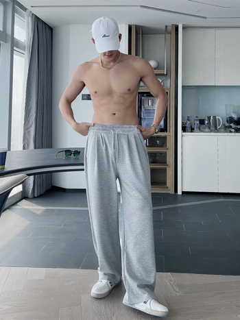 Ανδρικά παντελόνια φόρμας με ίσιο κόψιμο, πολυεστερικό ύφασμα 100%, μεσαία μέση, αθλητικό-χαλαρό στυλ, ίσια γραμμή, για όλες τις εποχές