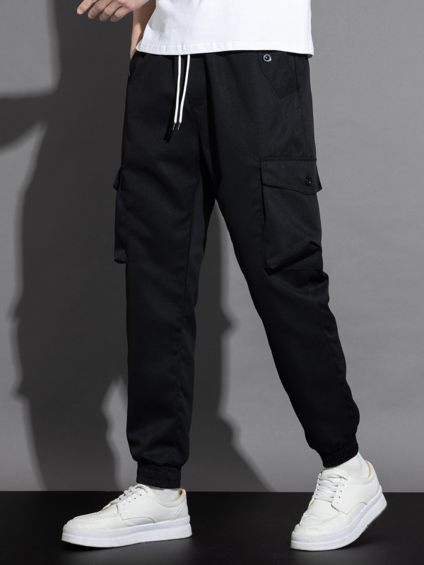 Vyriski darbo ilgos kelnės su raišteliu aplink čiurną, tiesus siluetas, aukštas juosmuo, bambuko pluošto ir šilko audinys