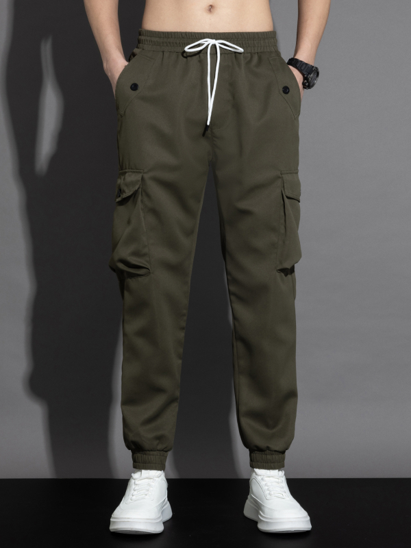 Vyriski darbo ilgos kelnės su raišteliu aplink čiurną, tiesus siluetas, aukštas juosmuo, bambuko pluošto ir šilko audinys