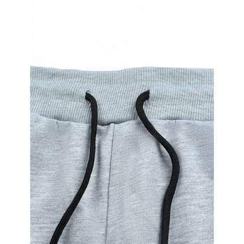 Ανδρικά παντελόνια με ριγέ σχέδιο, πλαϊνές τσέπες με φάκελο και κορδόνι στη μέση, φαρδιά γραμμή, μήκος 9/10, ύφασμα CVC