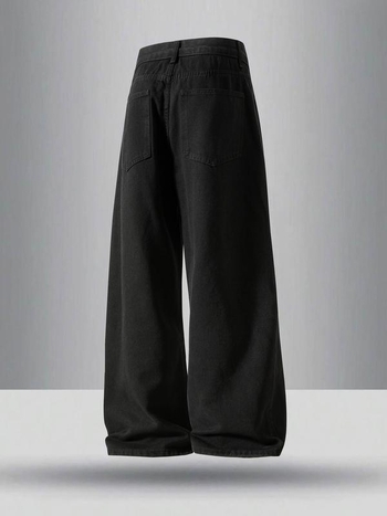 Ανδρικά τζιν με ίσια γραμμή, μινιμαλιστικό βασικό στυλ, χαλαρή άνεση για καθημερινή χρήση