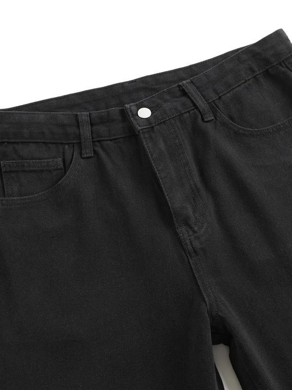 Ανδρικά τζιν με ίσια γραμμή, μινιμαλιστικό βασικό στυλ, χαλαρή άνεση για καθημερινή χρήση