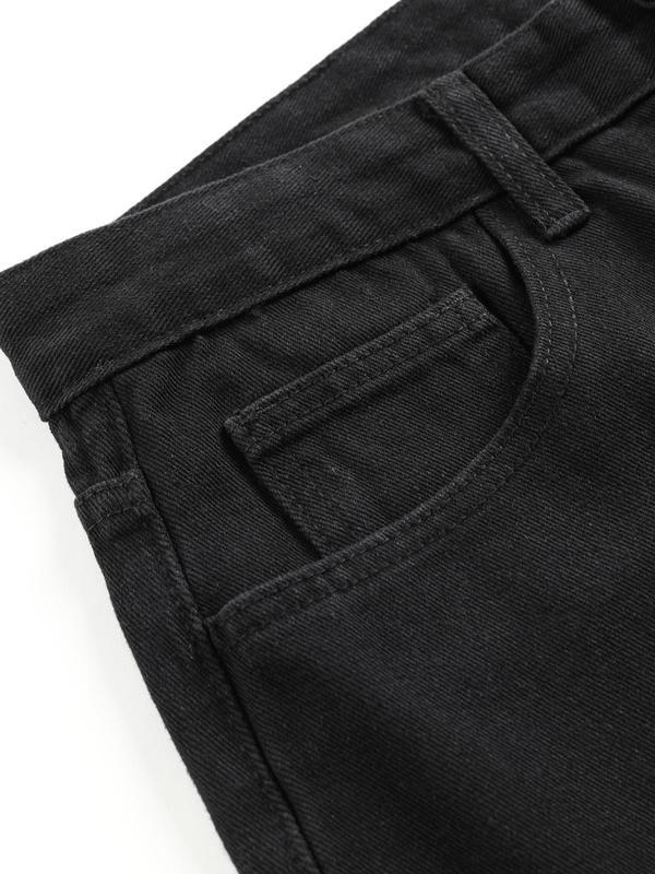 Ανδρικά τζιν με ίσια γραμμή, μινιμαλιστικό βασικό στυλ, χαλαρή άνεση για καθημερινή χρήση