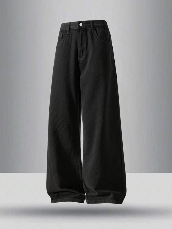 Ανδρικά τζιν με ίσια γραμμή, μινιμαλιστικό βασικό στυλ, χαλαρή άνεση για καθημερινή χρήση