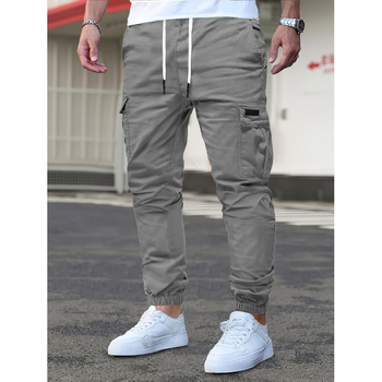 Ανδρικά χαλαρά παντελόνια με επένδυση φλίς, μη ελαστικό ύφασμα, ελαστική μέση, φαρδιά γραμμή, μακριά παντελόνια