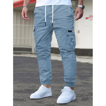 Ανδρικά χαλαρά παντελόνια με επένδυση φλίς, μη ελαστικό ύφασμα, ελαστική μέση, φαρδιά γραμμή, μακριά παντελόνια