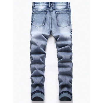 Ανδρικά τζιν ίσιο κόψιμο, διπλή ζώνη, κλείσιμο με κορδόνι, φλις επένδυση, κατάλληλα για όλες τις εποχές