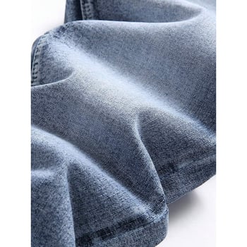 Ανδρικά τζιν ίσιο κόψιμο, διπλή ζώνη, κλείσιμο με κορδόνι, φλις επένδυση, κατάλληλα για όλες τις εποχές