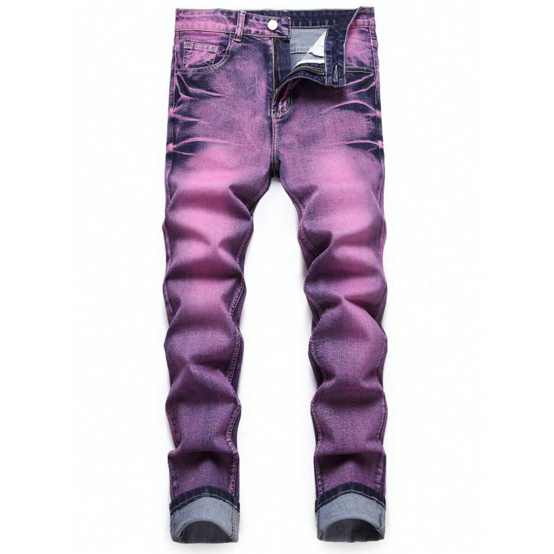 Ανδρικά τζιν ίσιο κόψιμο, διπλή ζώνη, κλείσιμο με κορδόνι, φλις επένδυση, κατάλληλα για όλες τις εποχές