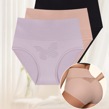 Γυναικείο χωρίς ραφές εσώρουχο από νάιλον, τρίγωνο σχήματος, αναπνεύσιμο, μεσαία μέση, για όλες τις εποχές