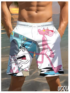 Vyriniai šortai, laisvas kirpimas, šiek tiek ištemptas, poliesterio pluoštas, Vasaros 2025