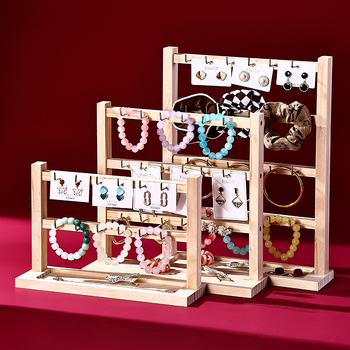 Ξύλινο εκθετήριο κοσμημάτων με πολλαπλά επίπεδα – ορθογώνιο σχήμα, τεσσάρων επιπέδων, κατασκευή με συγκόλληση