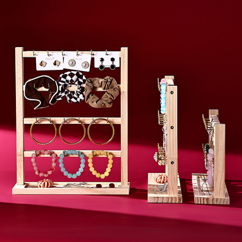Ξύλινο εκθετήριο κοσμημάτων με πολλαπλά επίπεδα – ορθογώνιο σχήμα, τεσσάρων επιπέδων, κατασκευή με συγκόλληση