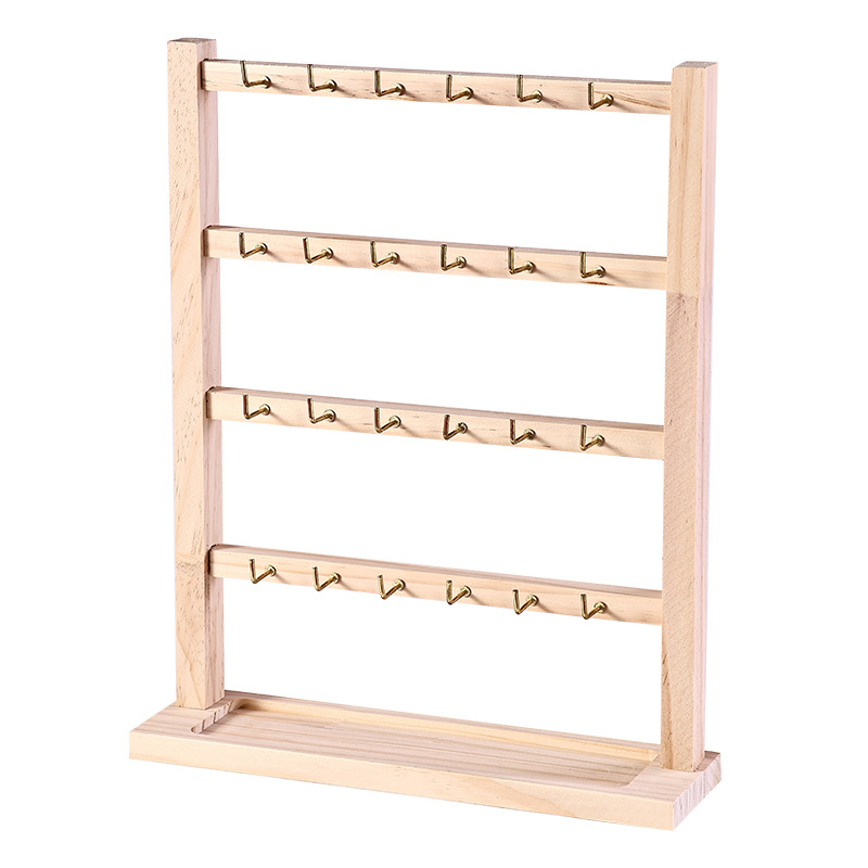 Ξύλινο εκθετήριο κοσμημάτων με πολλαπλά επίπεδα – ορθογώνιο σχήμα, τεσσάρων επιπέδων, κατασκευή με συγκόλληση