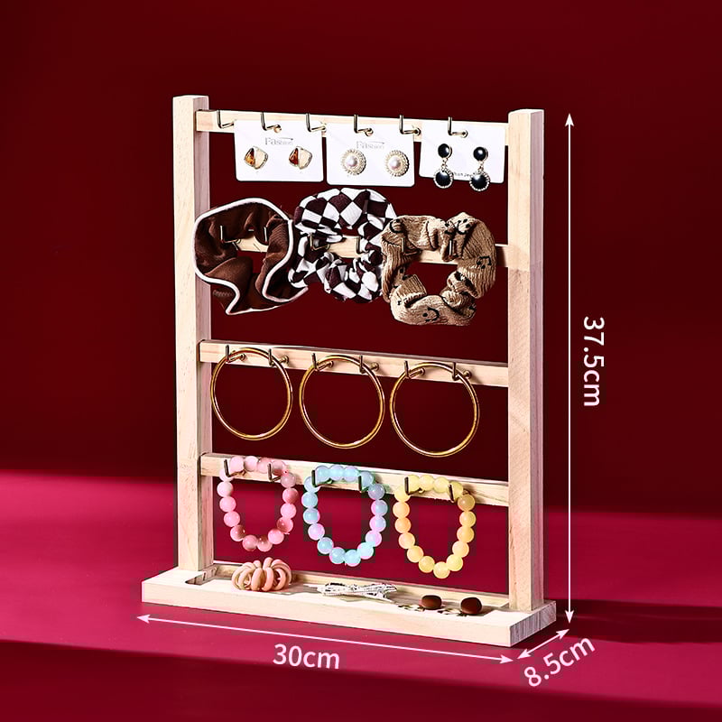 Ξύλινο εκθετήριο κοσμημάτων με πολλαπλά επίπεδα – ορθογώνιο σχήμα, τεσσάρων επιπέδων, κατασκευή με συγκόλληση