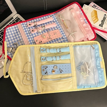 Φορητή τσάντα αποθήκευσης κοσμημάτων - τύπου τσάντας χεριού, αναδιπλούμενη, πολυεστέρας, μοντέρνος μινιμαλιστικός σχεδιασμός