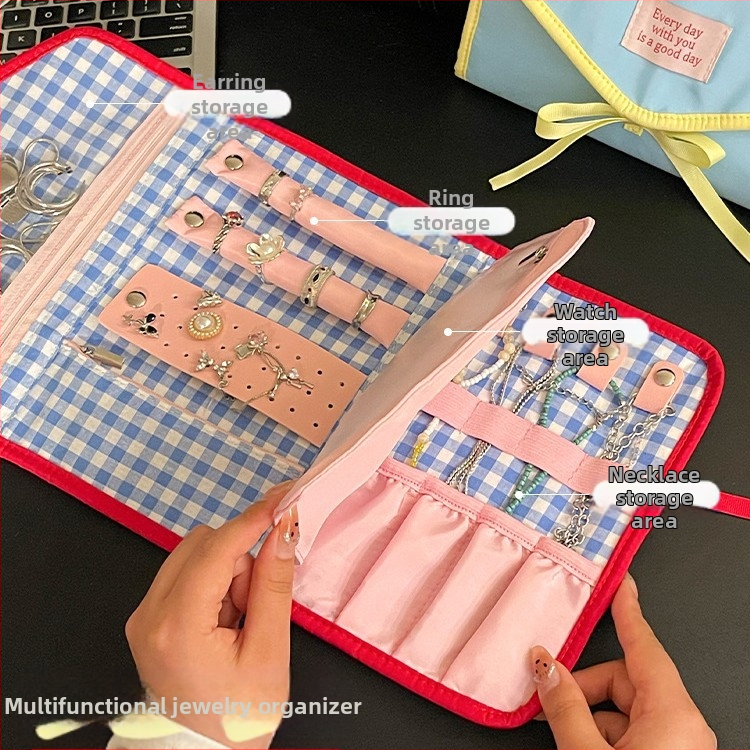 Prenosná taška na šperky - taška v štýle kabelky, skladacia, polyester, moderný minimalistický dizajn