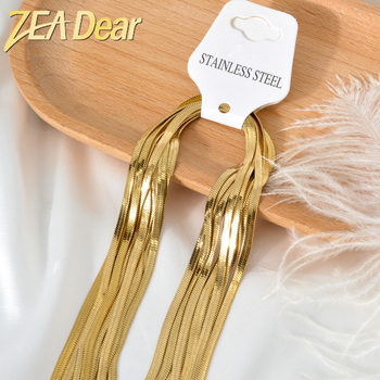 Κολιέ από 304 ανοξείδωτο ατσάλι • επίπεδη αλυσίδα φιδιού • ηλεκτροπλατίωση • Υλικό μενταγιόν: ανοξείδωτο ατσάλι • Κωδικός ZE-SN0040