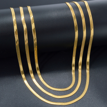 Κολιέ από 304 ανοξείδωτο ατσάλι • επίπεδη αλυσίδα φιδιού • ηλεκτροπλατίωση • Υλικό μενταγιόν: ανοξείδωτο ατσάλι • Κωδικός ZE-SN0040