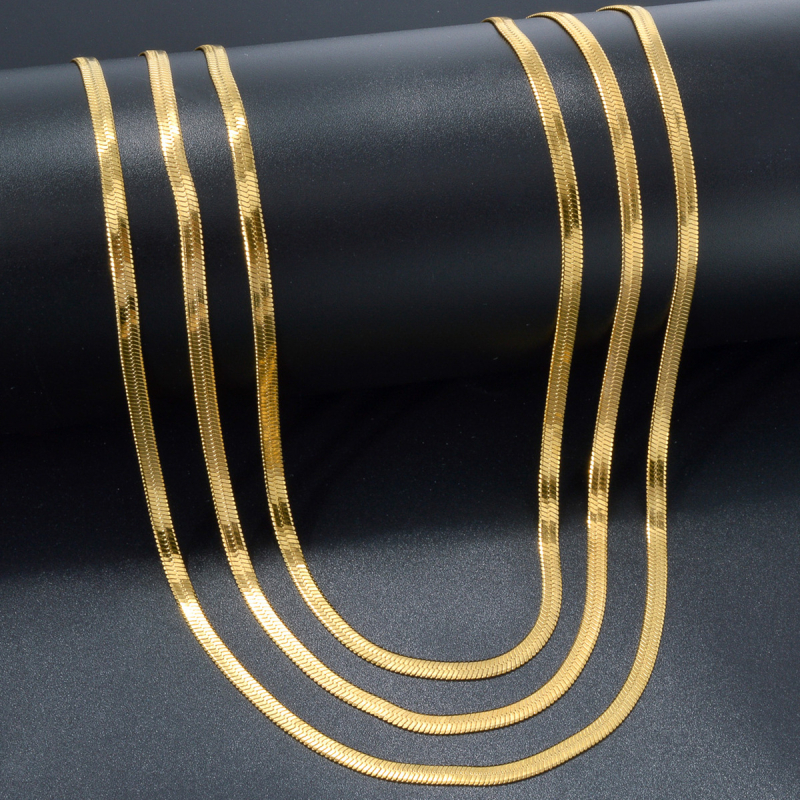 Κολιέ από 304 ανοξείδωτο ατσάλι • επίπεδη αλυσίδα φιδιού • ηλεκτροπλατίωση • Υλικό μενταγιόν: ανοξείδωτο ατσάλι • Κωδικός ZE-SN0040