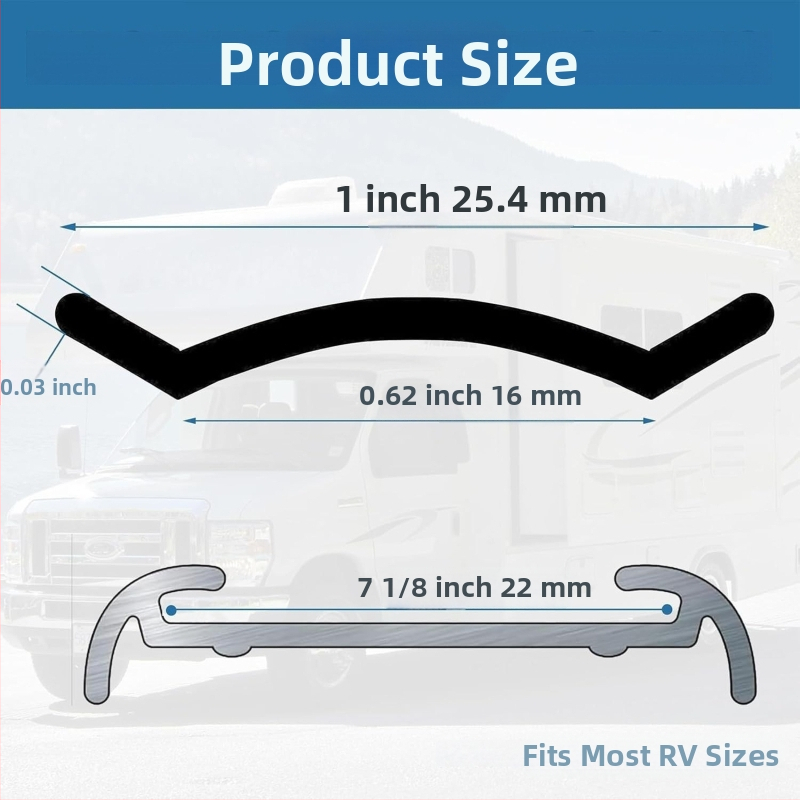 RV ъглов кант за каравана с PVC уплътнителна лента и алуминиев профил за преход – звукоизолация, 10-0116