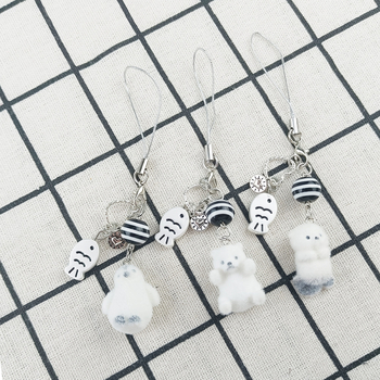 Kulcskarika – aranyos rajzolt pingvin, sarki medve és tengeri vidra – gyanta, kód: k1001, önálló csomagolás