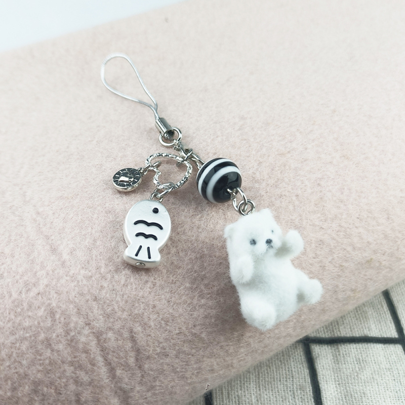 Kulcskarika – aranyos rajzolt pingvin, sarki medve és tengeri vidra – gyanta, kód: k1001, önálló csomagolás