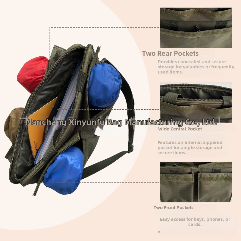 Pánska biznisová taška na dokumenty - polyester, veľká kapacita, taška na notebook, denné používanie