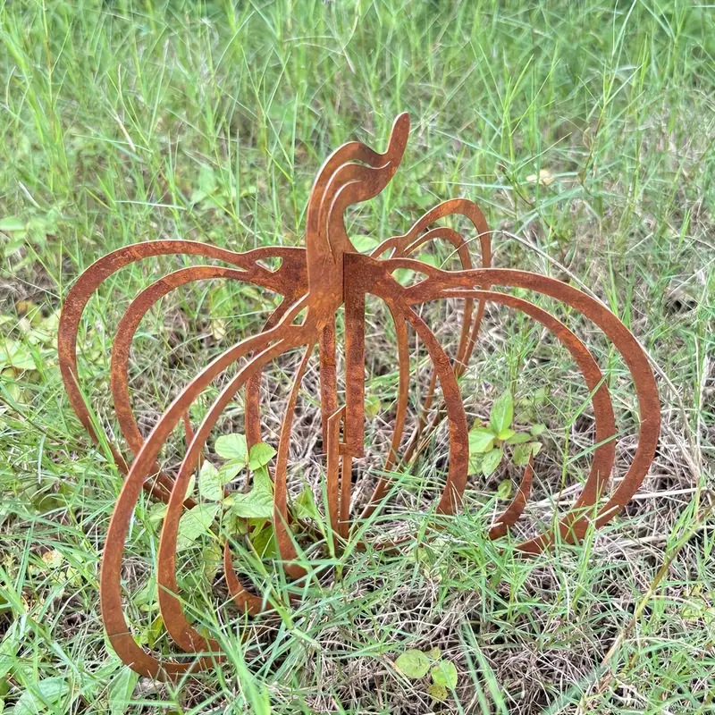 Metalo moliūgo dekoracija vidaus ir lauko sodei bei balkonui — modelis 987, medžiaga: metalas, retro nostalgijos stilius