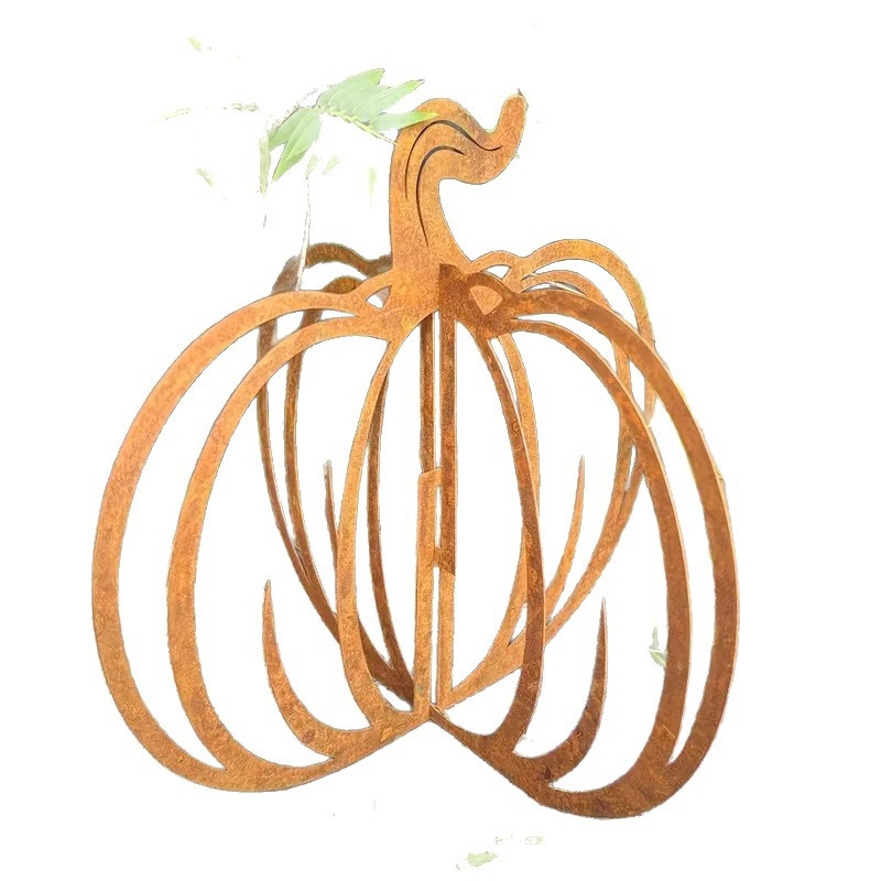 Metalo moliūgo dekoracija vidaus ir lauko sodei bei balkonui — modelis 987, medžiaga: metalas, retro nostalgijos stilius