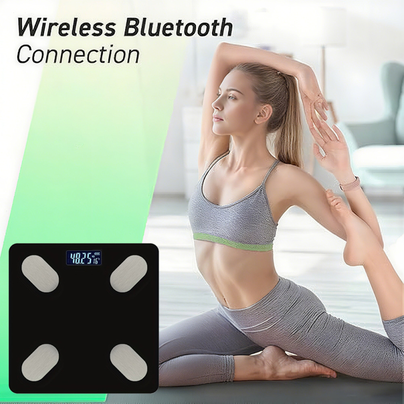 Kangdeli ķermeņa tauku skalā ar Bluetooth lietotni — mēra svaru, taukus, mitrumu un kalorijas, 180 kg ietilpība