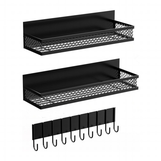 Μαγνητική επιτοίχια ραφιέρα ψυγείου, 3 επίπεδα, πλευρική αποθήκευση, από χάλυβα άνθρακα