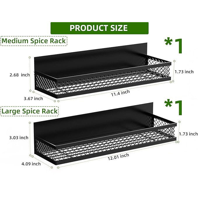 Μαγνητική επιτοίχια ραφιέρα ψυγείου, 3 επίπεδα, πλευρική αποθήκευση, από χάλυβα άνθρακα